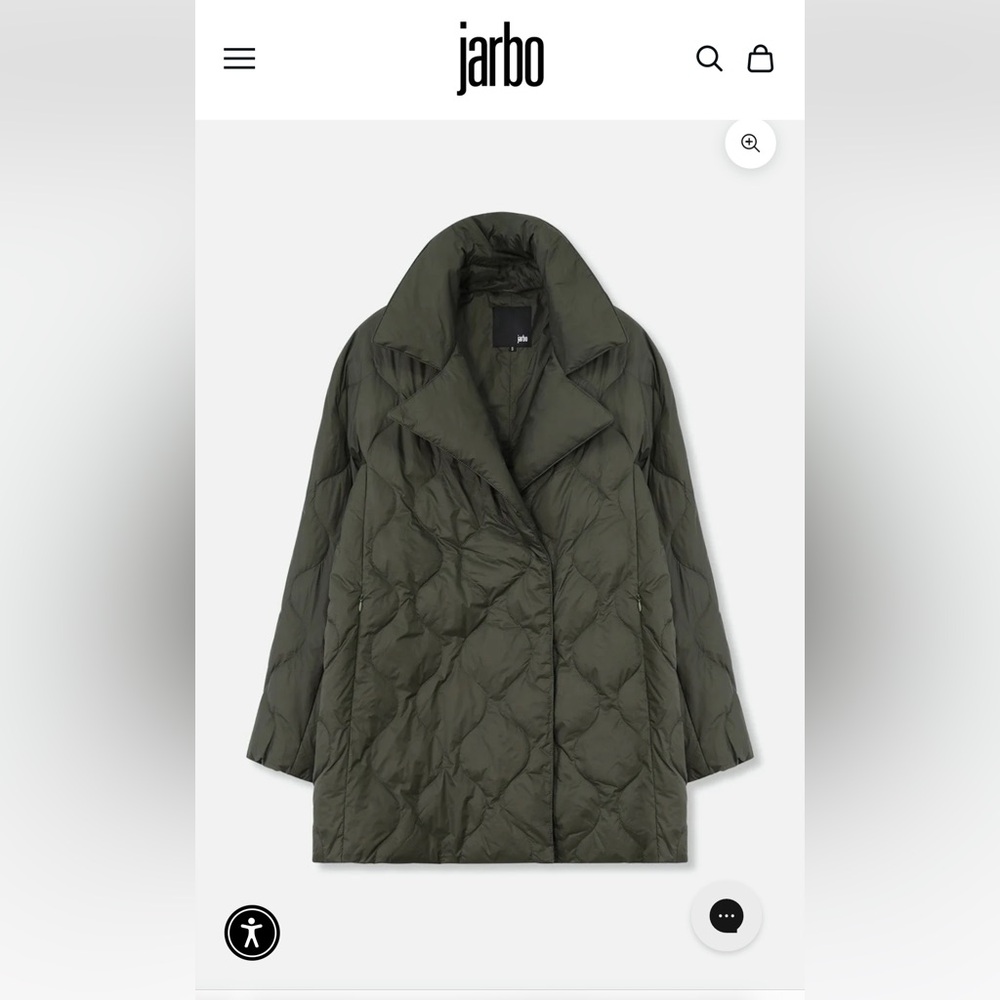 Jarbo Women's Olive Quilted Puffer Jacket, Perugia Jacket in Goose Down